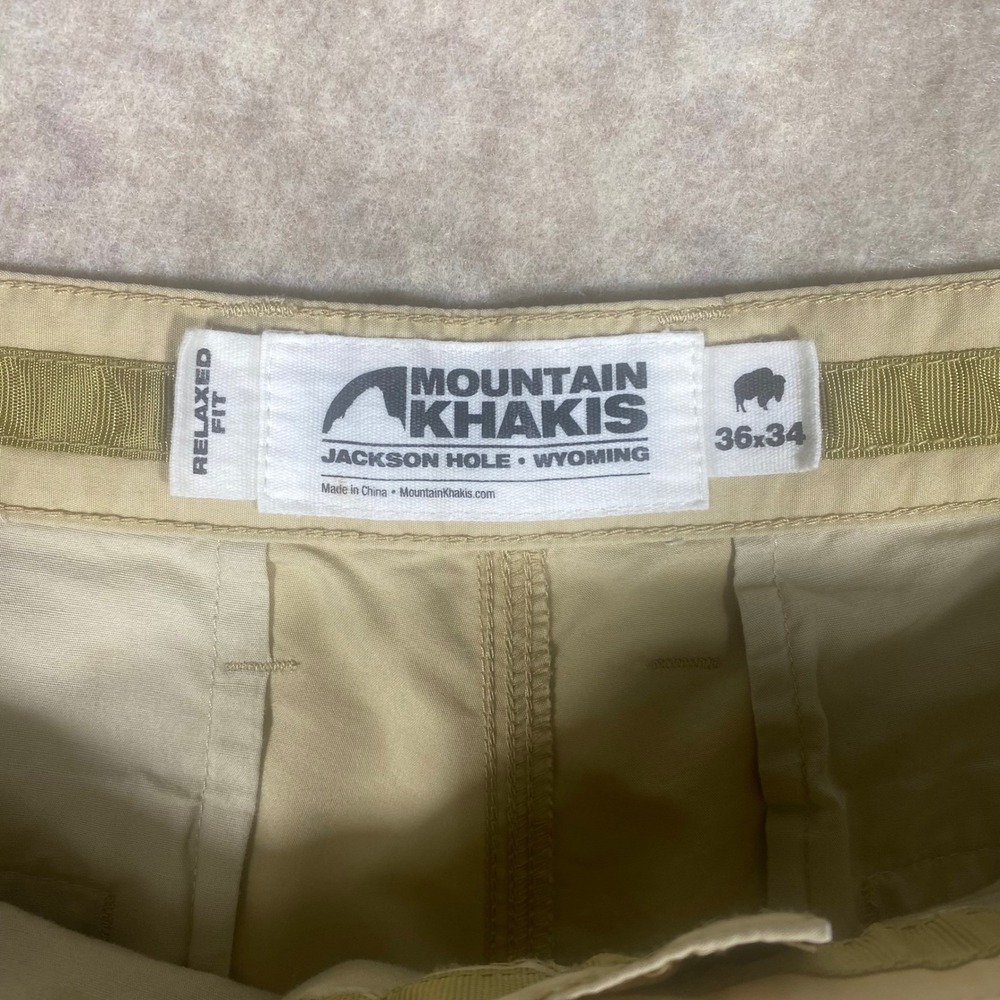 Mountain Khakis Relaxed Fit Poplin Pants Mens 36x34* Tan Khaki Gorpcore Outdoor - Picture 3 of 7